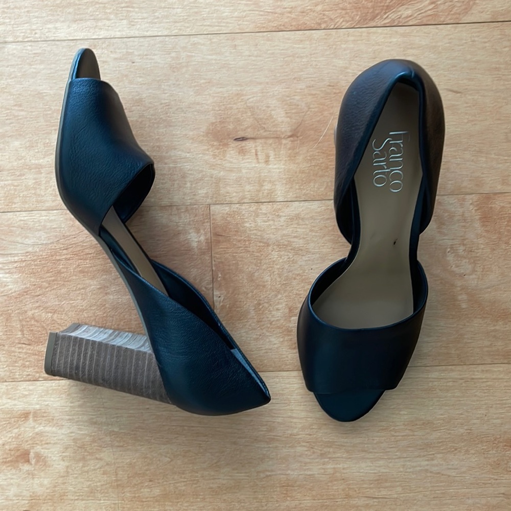 Franco Sarto Emma Leather Open Toe Pumps, 9